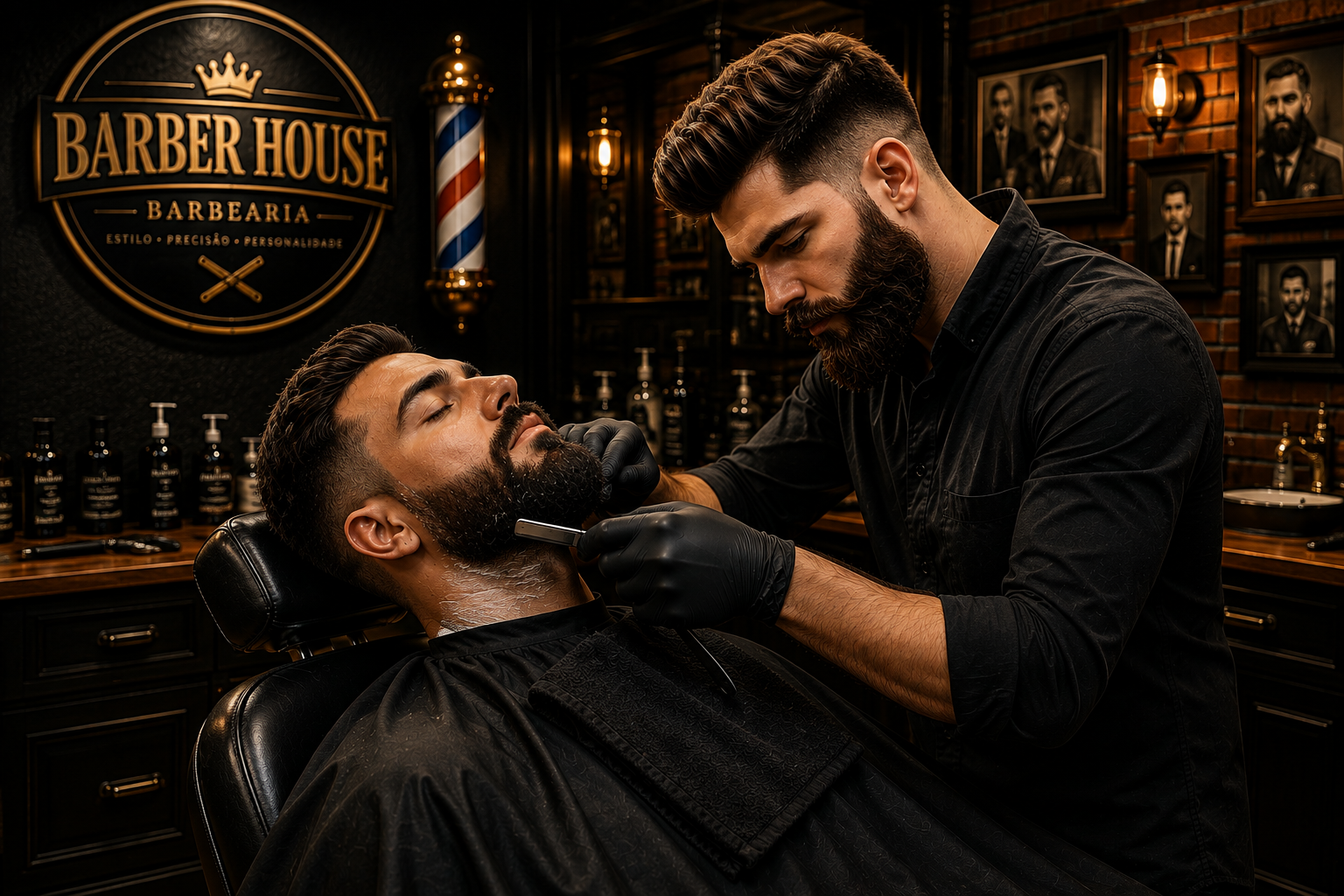 Realização da barba masculina